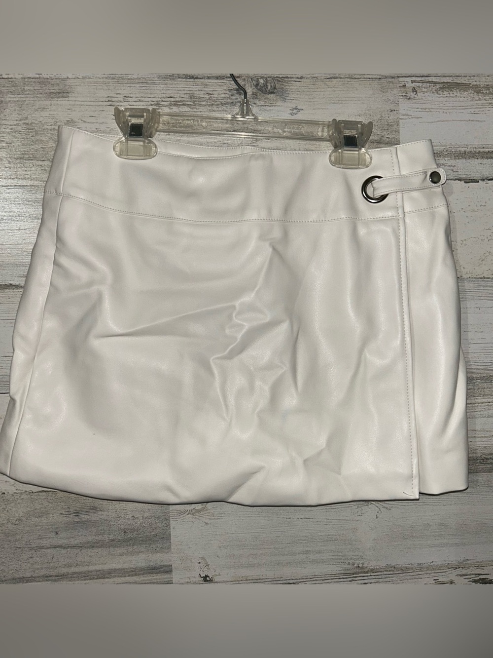 Motel Rolo Faux Leather Mini Wrap Skirt
